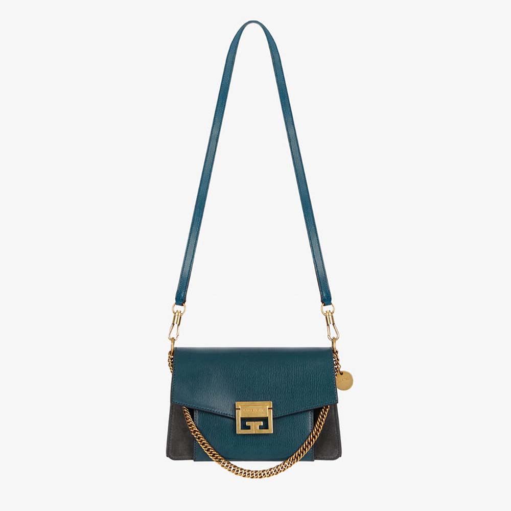 Givenchy Women Small Gv3 Bag in Leather and Suede-Navy