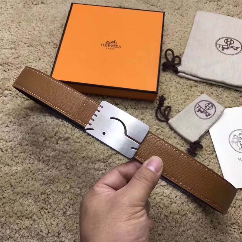 Hermes Men A Cheval Belt Buckle & Reversible Leather Strap 32 mm - Image 9
