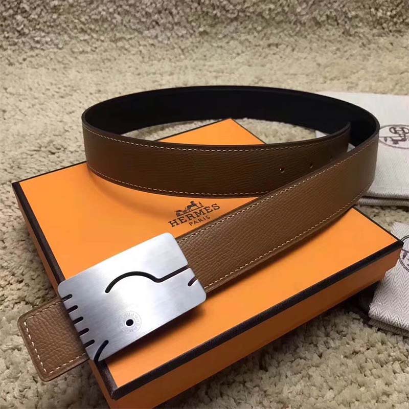 Hermes Men A Cheval Belt Buckle & Reversible Leather Strap 32 mm - Image 8