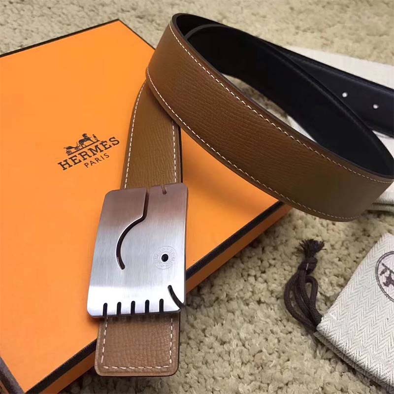 Hermes Men A Cheval Belt Buckle & Reversible Leather Strap 32 mm - Image 5