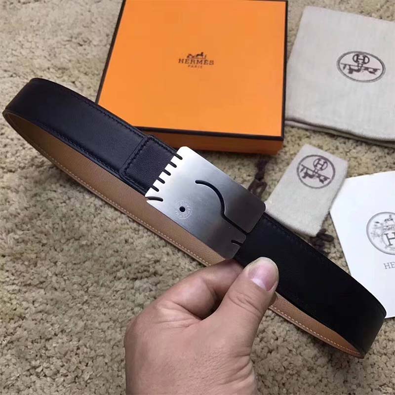 Hermes Men A Cheval Belt Buckle & Reversible Leather Strap 32 mm - Image 4