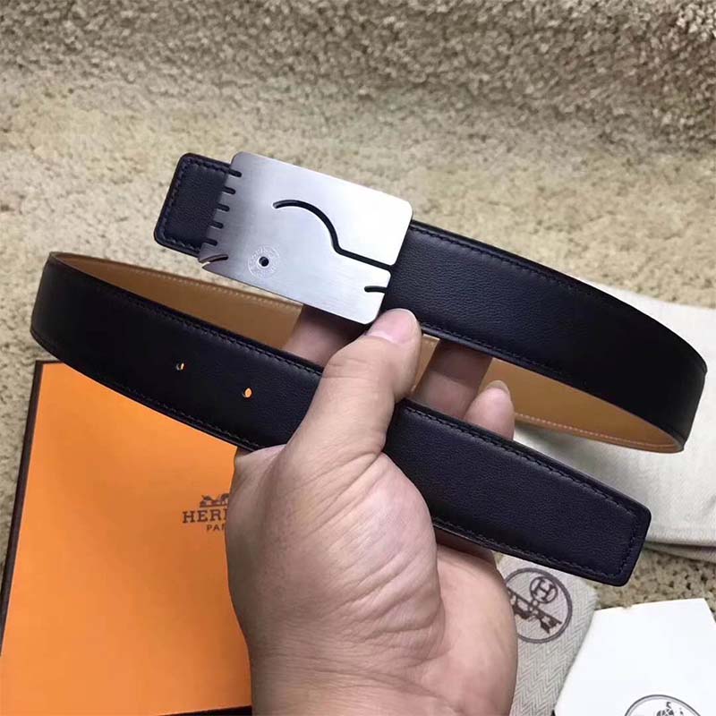 Hermes Men A Cheval Belt Buckle & Reversible Leather Strap 32 mm - Image 3