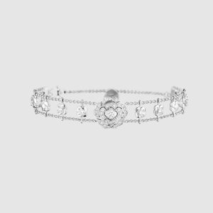 Chanel Women Bouton De Camélia Bracelet in White Gold-J12065