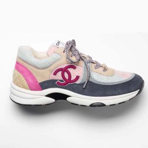 Chanel Women CC Sneakers Fabric & Suede Calfskin Multicolor 1 Cm Heel G39597