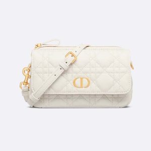 Dior Women Caro Pouch Latte Supple Cannage Calfskin