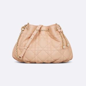 Dior Women Medium Dior Ammi Bag Sand Pink Supple Macrocannage Lambskin