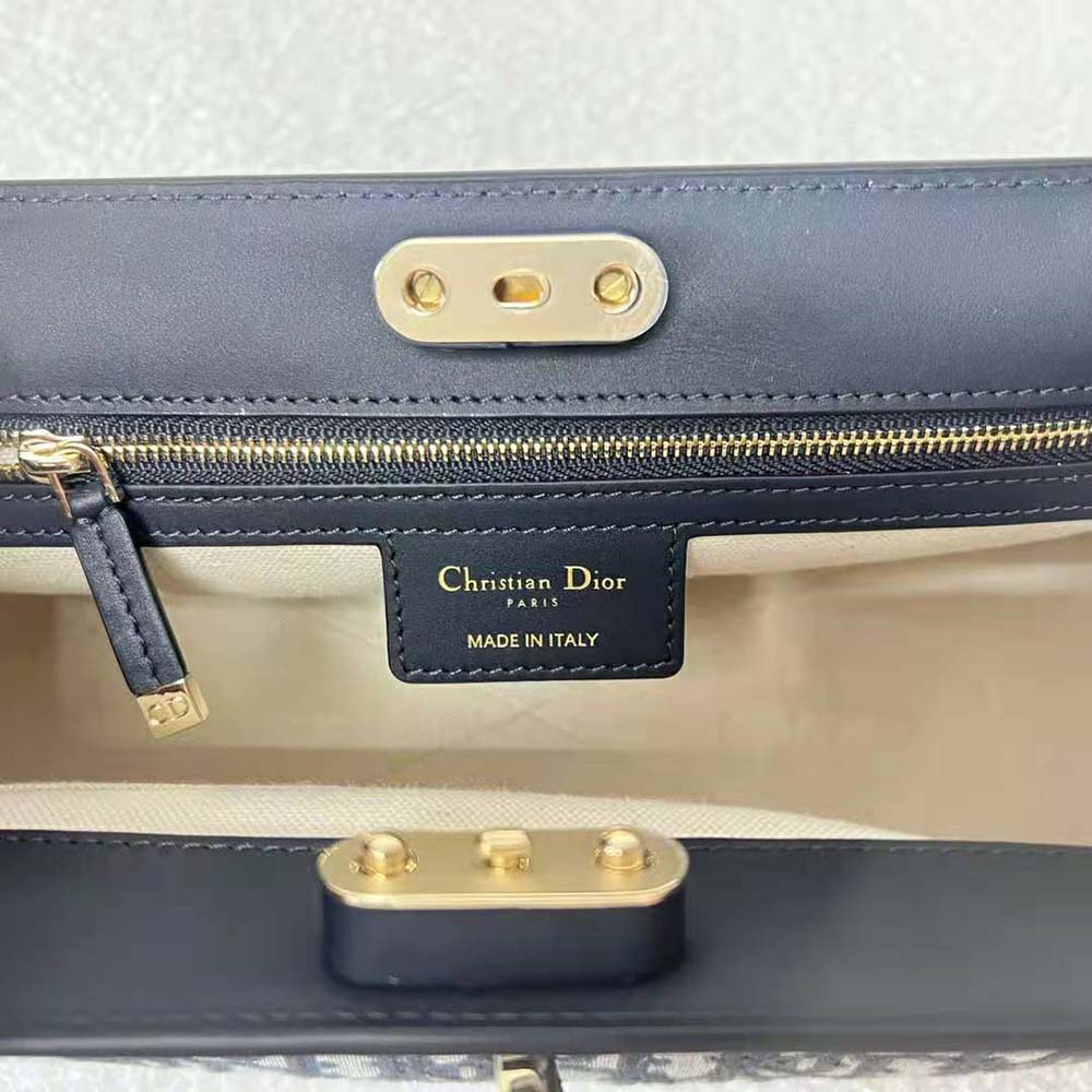 Dior Women Medium Dior Key Bag Blue Dior Oblique Jacquard