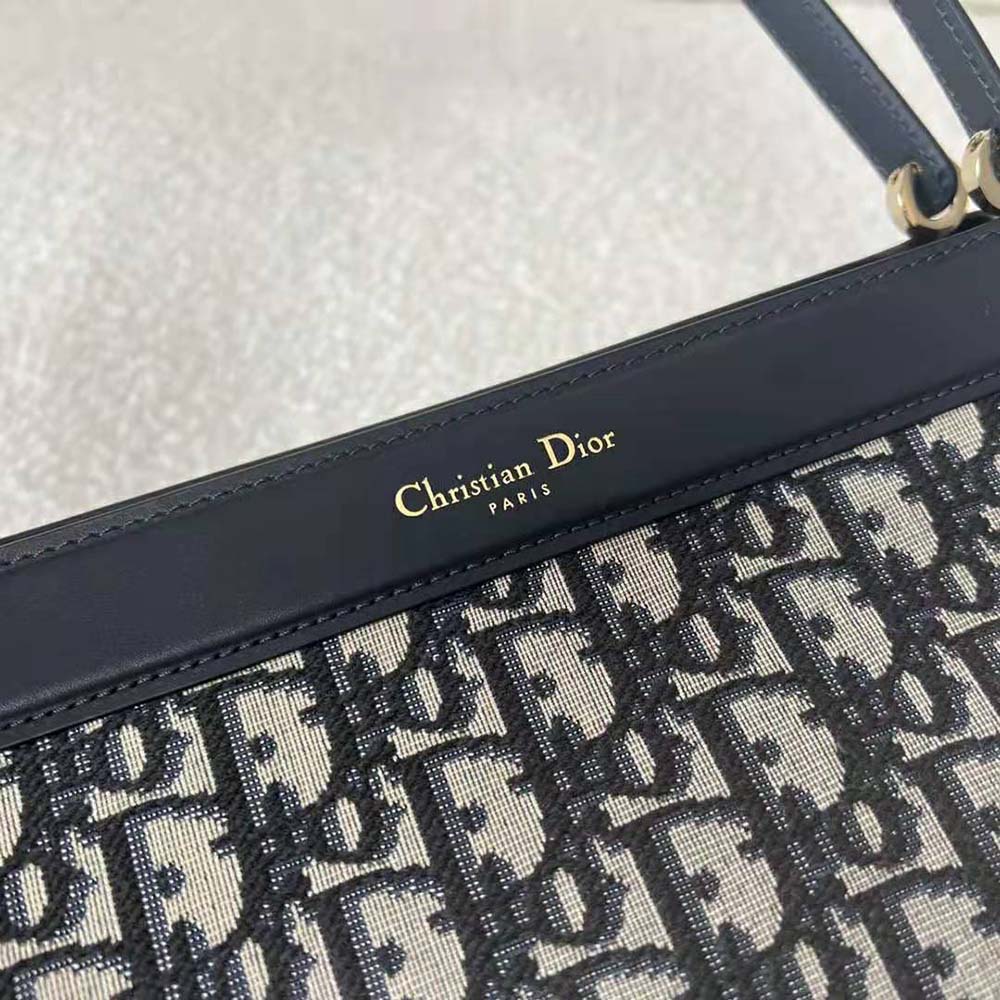 Dior Women Medium Dior Key Bag Blue Dior Oblique Jacquard