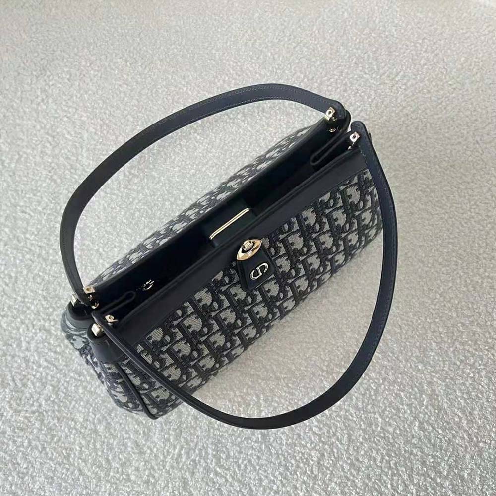 Dior Women Medium Dior Key Bag Blue Dior Oblique Jacquard