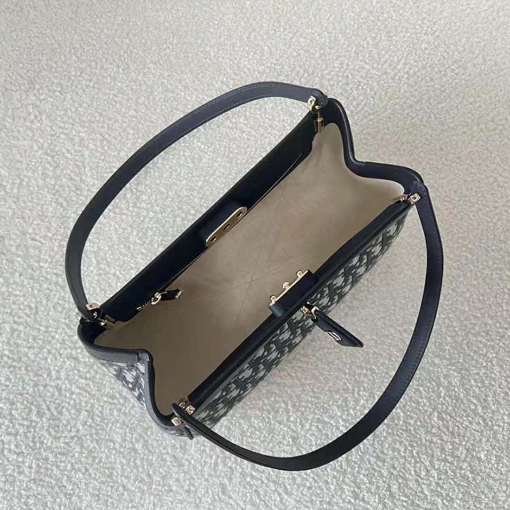 Dior Women Medium Dior Key Bag Blue Dior Oblique Jacquard