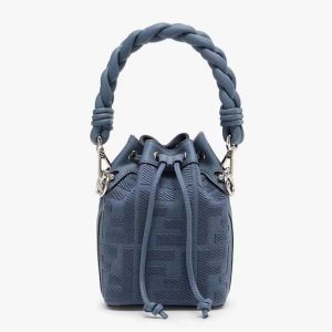 Fendi Women Mon Tresor Blue FF Canvas Mini-Bag