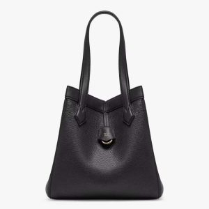 Fendi Women Origami Medium Black Leather Bag That Can be Transformed