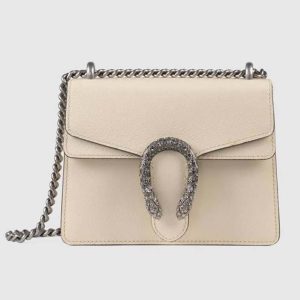 Gucci GG Women Dionysus Leather Mini Bag Beige Metal-Free Tanned Leather 421970
