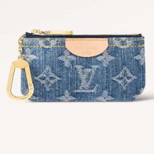 Louis Vuitton LV Unisex Key Pouch Denim Blue GOTS Certified Cotton Monogram Denim M82961