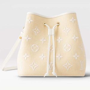 Louis Vuitton LV Women Néonoé MM White Cotton Cowhide Leather M22852