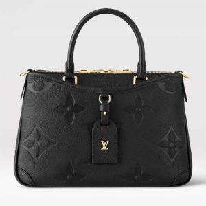 Louis Vuitton LV Women Trianon PM Bag Black Embossed Grained Cowhide Leather M46488