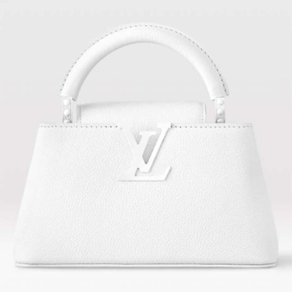 Home 7 Louis Vuitton Women LV Capucines East-West Mini Optic White Calfskin M23956