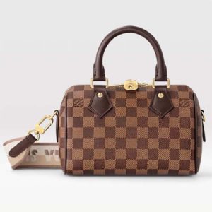 Louis Vuitton Women LV Speedy Bandoulière 20 Damier Ebene Coated Canvas Cowhide Leather N40489