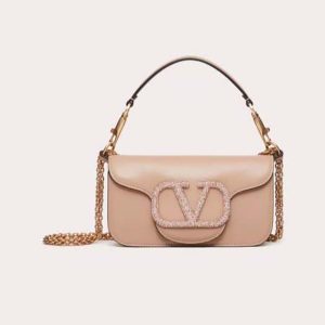 Valentino Women Locò Small Shoulder Bag with Jewel Logo-Pink WB0K53KNT