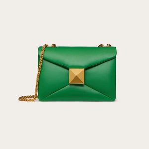 Valentino Women One Stud Nappa Bag with Chain-Green XW0B0K21AGHT34