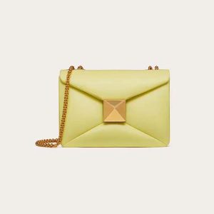 Valentino Women One Stud Nappa Bag with Chain-Yellow XW0B0K21HHX4V0Valentino Women One Stud Nappa Bag with Chain-Yellow XW0B0K21HHX4V0