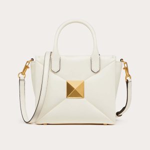Valentino Women Small One Stud Nappa Handbag-White XW0B0K59HHX