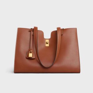 Celine Women Cabas 16 in Smooth Calfskin-Tan