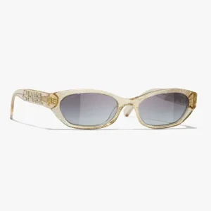 Chanel Unisex Rectangle Sunglasses Gold A71280X08101S1748