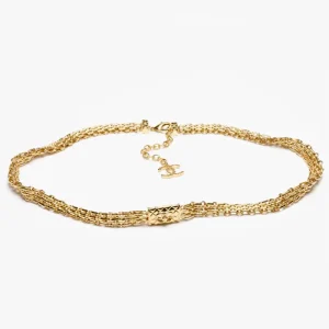 Chanel Women CC Chain Belt Metal Dark Gold ABB844