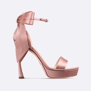 Dior Women Mlle Dior Heeled Sandal Rose Des Vents Satin