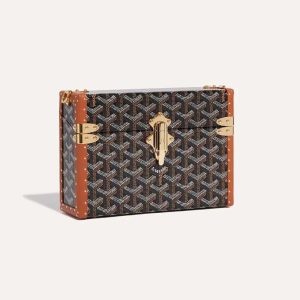 Goyard Women Cassette Trunk Bag in Goyardine Canvas & Clamecy Cowhide-Brown