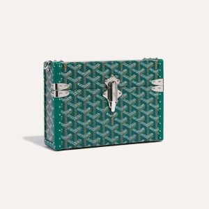 Goyard Women Cassette Trunk Bag in Goyardine Canvas & Clamecy Cowhide-Green