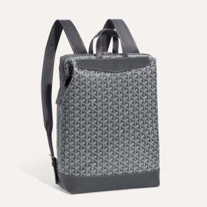 Goyard Women Sac A Dos Cisalpin in Goyardine Canvas & Chevroches Calfskin-Silver