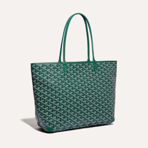 Goyard Women Sac Artois MM in Goyardine Canvas & Chevroches Calfskin-Green
