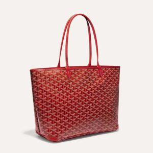 Goyard Women Sac Artois MM in Goyardine Canvas & Chevroches Calfskin-Red