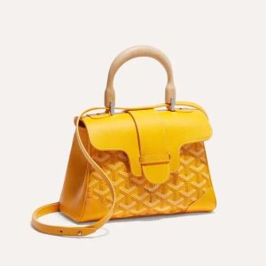 Goyard Women Sac Saïgon Souple Mini in Toile Goyardine & Chevroches Calfskin-Yellow