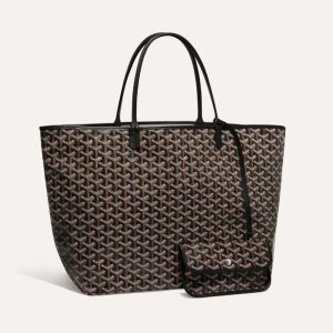 Goyard Women Sac Saint Louis GM in Goyardine Canvas & Chevroches Calfskin-Black