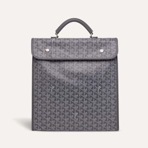 Goyard Women Saint Léger Backpack in Goyardine Canvas & Chevroches Calfskin-Gray