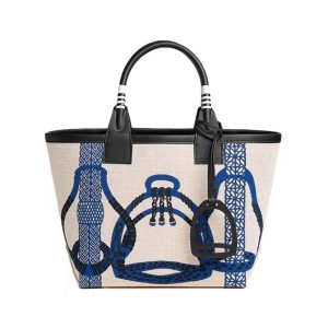 Hermes Unisex Steeple 25 Ecru Tote Bag-Blue H084312CKAB