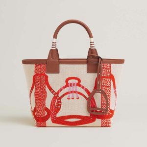 Hermes Unisex Steeple 25 Tote Bag-Orange H084313CKAA