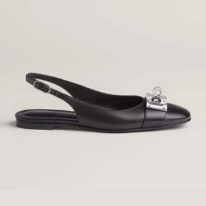 Hermes Women Innocente Slingback in Goatskin-Black H241157Z 02350