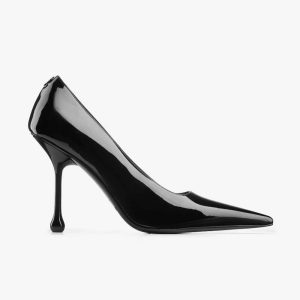 Jimmy Choo Women Ixia 95 Black Patent Leather Pumps-IXIA95PAT