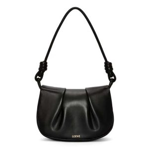 Loewe Women Paseo Satchel in Shiny Nappa Calfskin-Black A709Q89X01