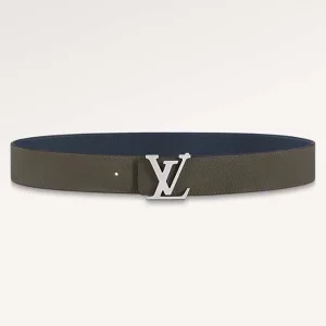 Louis Vuitton Unisex LV Rays 40 MM Reversible Belt Khaki Green Grained Calf Leather