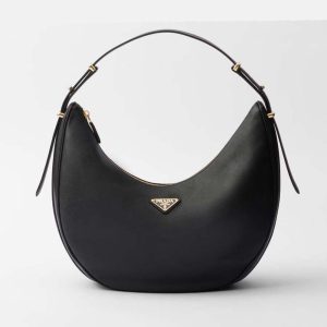 Prada Women Large Leather Shoulder Bag-Black F0002