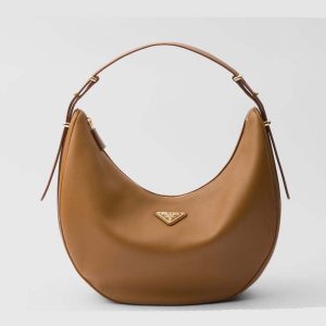 Prada Women Large Leather Shoulder Bag-Brown F03BH