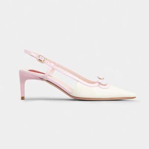 Roger Vivier Women Viv’ Canard Slingback Pumps in Patent Leather-Pink