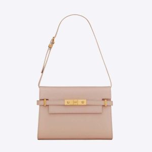 Saint Laurent YSL Women Manhattan Small Shoulder Bag in Box Saint Laurent Leather-Pink
