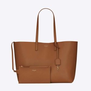 Saint Laurent YSL Women Shopping Saint Laurent E/W in Supple Leather-Brown