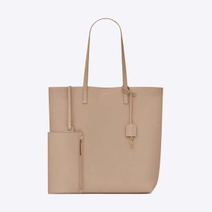 Saint Laurent YSL Women Shopping Saint Laurent N/S in Supple Leather-Sandy